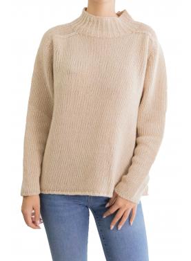 Maglione tinta unita collo alto 